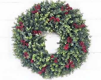 Christmas Door Wreath-Winter Wreath-Gift for Mom-Christmas Gift-Greenery Wreath-Christmas Home Decor-Holiday Home Decor-Gift for Neighbors