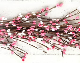 Easter Garland-PINK & WHITE Garland-Table Runner-Easter Decor-Garland for Mantel-Spring Home Decor-Wreath Supplies-DIY Wreath-Pink Crafts