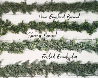 Antique Winter Wedding Greenery Garland Table Decor-6’ Greenery Garlands-Wedding Garland-Modern Farmhouse-Boho Wedding Tablescapes-