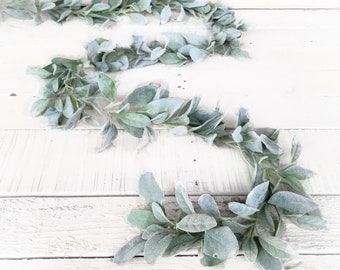 Wedding Garland-LAMBS EAR Garland-Modern Wedding Decor-Wedding Tablescape-Boho Wedding-Farmhouse Wedding-Wedding Swag-Table Decor Garland