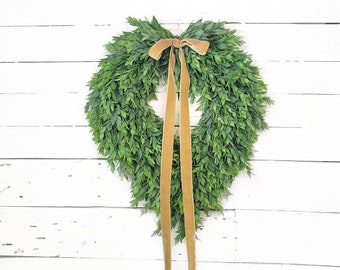 Velvet Vintage Bow Hanging Greenery Wreath-Faux Greenery Front Door Everyday Wreath-Modern Farmhouse Wall Decor-2024 Home Spring Wreath