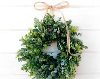 Small Chair Hanging Wreath-Faux Eucalyptus-MINI Wreath-Modern Farmhouse Decor-Pantry Door Wreath-Farmhouse Christmas Decor-Cabinet Wreaths