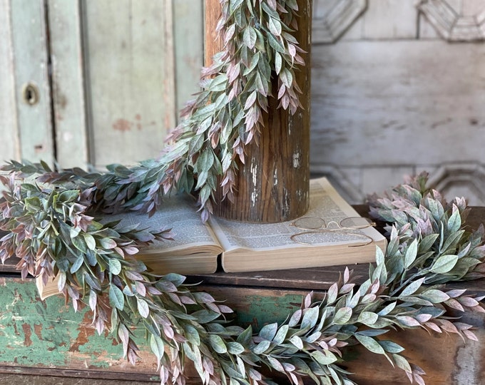 Featured listing image: Valentine's Day Garland-Spring Wedding Decor-Valentine Decor-Modern Home-Wedding Garland-Arbor Greenery-Wedding Table Runner-Blush Wedding