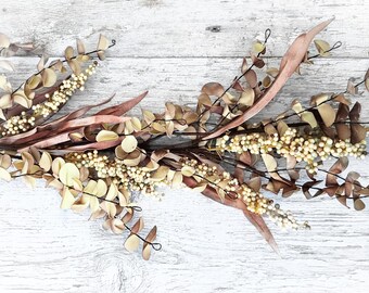 Thanksgiving Table Decor-5' Faux Eucalyptus Garland-Garland For Mantel Fall Home Decor-Modern Farmhouse Garland-Tablescapes-Wedding Decor