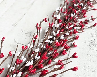 Summer Garland-RED & WHITE Garland-Summer Mantel Decor-Summer Home Decor-4th of July Garland-Patriotic Garland-Red Tablescape-DIY Supplies