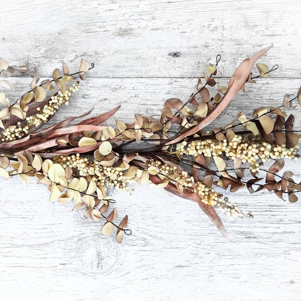 Thanksgiving Table Decor-5' Faux Eucalyptus Garland-Garland For Mantel Fall Home Decor-Modern Farmhouse Garland-Tablescapes-Wedding Decor