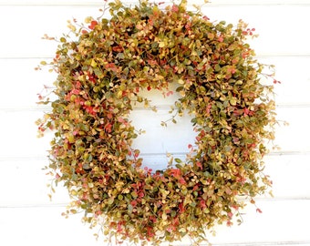 Fall Wreath-Fall Decor-Autumn Wreath-Fall Door Wreath-Bog Pimpernel-Farmhouse Decor-Home Decor-Autumn Decor-Outdoor Wreath-Front Door Wreath