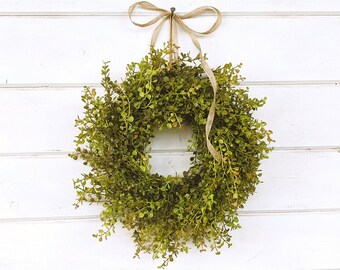 Spring Wreath,BABY Eucalyptus Wreath,Farmhouse Decor-Small Wreath for Door,Mantel,Cabinet Decor-Wall Hanging,MINI Wreath for Home Decor Gift