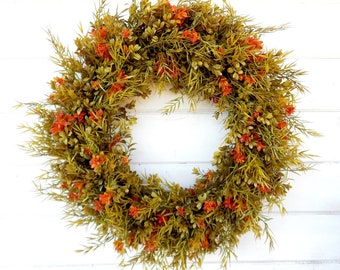 Fall Wreath-Fall Door Wreath-Autumn Wreath-FAll Decor-Boxwood Wreath-Outdoor Wreath-Year Round Wreath-Home Decor-Artificial Wreath