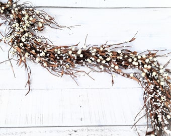 Spring Garland-White Home Decor-Modern Wedding-Cottage Decor-Spring Mantle-White Table Runner-Summer Mantel Decor-Wedding Table