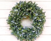 Farmhouse Wreath-Lambs Ear Frosted Eucalyptus-Door Wreath-Summer Wreath-Farmhouse Decor-Greenery Wreath-Wedding Decor-Weddings-Gifts