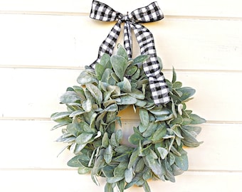 MINI Lambs Ear Wreath-Small Wreath-Lambs Ear Wreath-Window Wreath-Small Wreath-Country Cottage Wreath-Wall Hanging-Greenery Wreath-Gifts