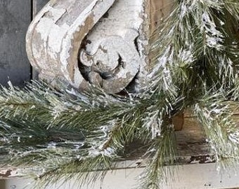 Guirlande de Noël réaliste pin des neiges artificiel de 6 pi, guirlande des fêtes, décorations hivernales au pays des merveilles, décoration des fêtes, cheminée de Noël