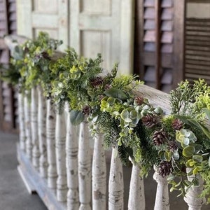 Garland for Mantle Decor-6Ft Eucalyptus and Pinecone Garland-Holiday Home Decor-Holiday Garland-Staircase Hanging Garland-Winter Tablescape