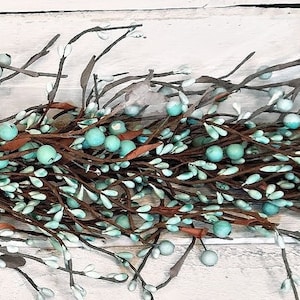 Light Teal Blue Garland-Modern Farmhouse Garland-Spring Table Decor-Teal Wedding Decor-Easter Garland-Spring Garland-Teal Blue Decor-Gifts