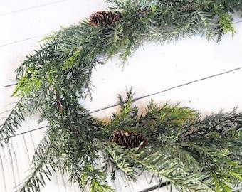 CLEARANCE-Glitter Frosted Garland-Christmas Greenery-Winter Garland-Christmas Décor-Holiday Table Runner-Christmas Mantle Garland Decor