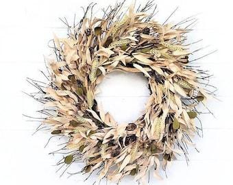 Rustic Fall Wreath-Fall Home Décor-Thanksgiving Decor-Autumn Wreath-Modern Fall Farmhouse Wreath-Thanksgiving Wreath-Autumn Door Wreath-Gift