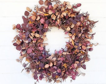 Thanksgiving Wreath-Fall Wreath-Modern Farmhouse-Wreath Wall Decor-Fall Mantel Decor-Burgundy Leaves Wreath-2023 Fall Wreath-Fall Home Decor