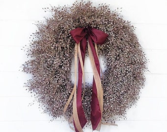 Holiday Front Door Wreath-Christmas PLUM LUNA Wreath-Holiday Home Decor-Vintage Christmas Decor-Mantle Wreath-Modern Farmhouse Christmas