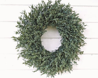 Modern Farmhouse Decor-Neutral Wreath-GREEN ASH-Greenery Wreath-Front Door Decor-Summer Wreath-Fall Wreath-Year-Round Wreath-Outdoor Wreath