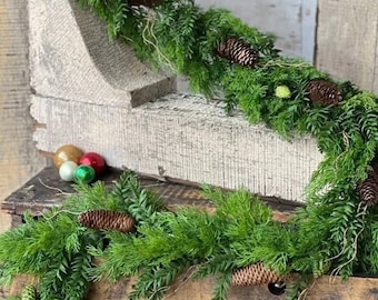 Winter Greenery Garland-HEMLOCK Garland-Holiday Table-Christmas Greenery-Modern Christmas Décor-Staircase Greenery-Christmas Porch Decor