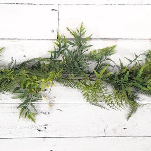 Fern Garland-Summer Garland-Greenery-Table Decor-Modern Farmhouse Decor-Spring Garland-FERN Greenery-Garlands-Boho Décor-Cabinet Greenery image 1