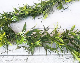 Greenery Garland for Wedding Table Runner/Table/Asile Decor-Summer Wedding Arch, Arbor Faux Greenery Garland-SUMMER BREEZE Centerpiece