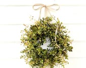 Farmhouse Wreath-MINI Window Wreath-Eucalyptus Wreath-Farmhouse Decor-Country Cottage Wreath-Artificial Eucalyptus Wreath-Small Wreath-Gifts