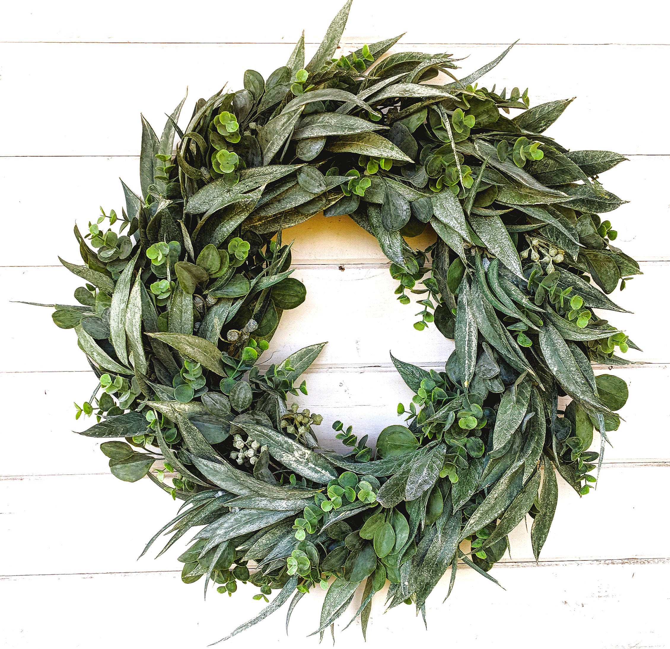 Fall Classic White Wreath-wreaths-year Round-scented WREATHS-WHITE