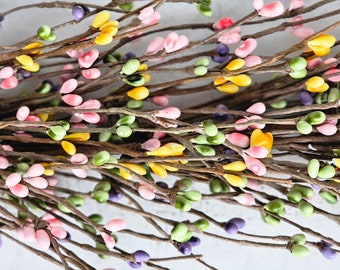 Easter Garland-SPRING MIX Berry Garland-Spring Mantel Decor-Spring Table Runner-Easter Home Decor-Pastel Easter Garland-Modern Spring Decor