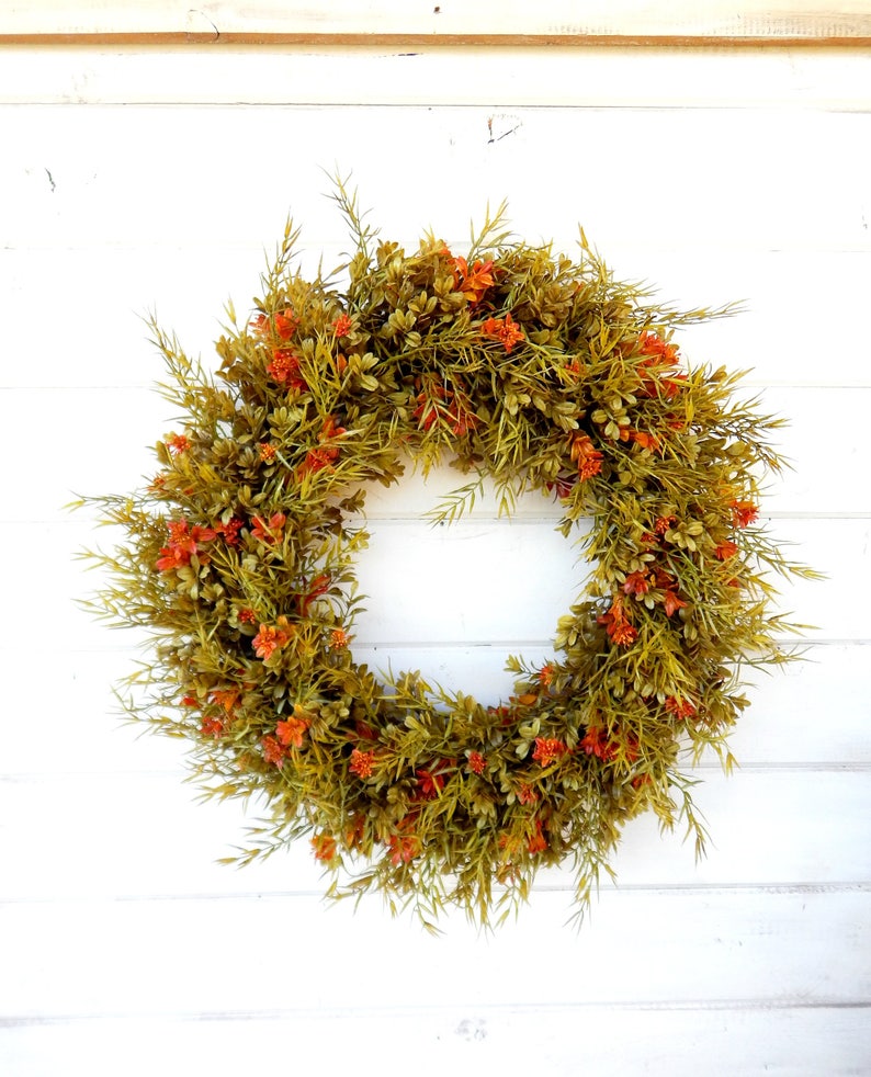 Fall Wreath-Fall Door Wreath-Autumn Wreath-FAll Decor-Boxwood Wreath-Outdoor Wreath-Year Round Wreath-Home Decor-Artificial Wreath