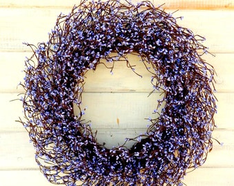 Vintage Spring Purple Berry Wreath-LAVENDER Purple WREATH-Spring Door Wreath-Spring Home Decor-Easter Wreath Home Decorations -Mantel Wreath