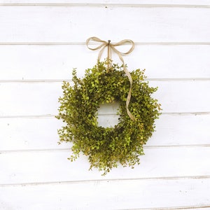 Farmhouse Wreath-Fall Wreath-MINI Window Wreath-Baby Eucalyptus Wreath-Fall Home Decor-Boxwood Wreath-Wall Hangings-Small Wreaths-Gifts image 2