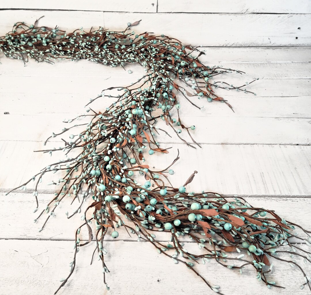 Light Teal Berry Garlandmodern Farmhouse Décortable Runnergarland