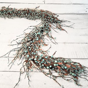 Light Teal Garland-Modern Farmhouse Décor-Wedding Table Runner-Teal Blue Fireplace Mantel Décor-Wedding Garland-Teal Bue Home Decor-Weddings