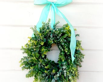 Spring Wreath-Summer Wreath-Small Wreath-MINI Window Wreath-Farmhouse Decor-Gift for Mom-Wreath for Kitchen-Wall Decor-Greenery Wreath-Gifts