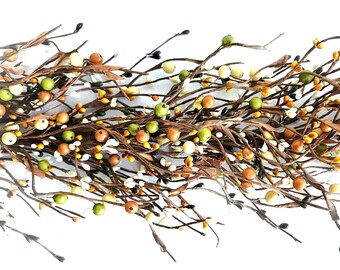 Rustic Farmhouse Garland for Mantle-Fall Table-HARVEST HOME Berry Garland-Modern Cottage Rustic Home Décor-Table Runner-Fall Tablescape