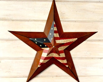Star Home Decor-Star Wall Hanging-PRIMITVE American BARN STAR- Patriotic Star-Rustic Wall Hanging-Rustic Star Decor-Primitive Home Decor