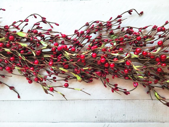 Holiday Garland-red Berry Garland-holiday Mantel Decor-christmas