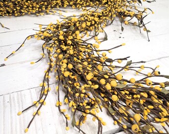 Yellow Berry Garland-Fall Garland-Autumn Table Decor-Yellow Table Runner-Fall Party Decor-Yellow Home Decor-Yellow Table Decor-DIY Supplies