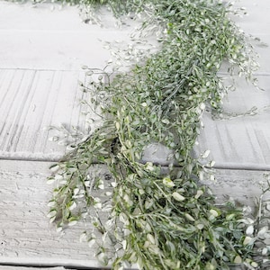 Cottagecore-Winter Greenery-FROSTED WHITE LUNA-Farmhouse Décor-Greenery-Wedding Garland-Wedding Décor-Table Runner-Mantel Garland-Supplies image 5