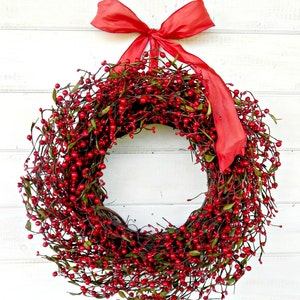 Christmas Wreath-Holiday Wreath-RED Wreath-Winter Wreath-Christmas Decor-Gift for Mom-Scented Wreath-Holiday Gift Wreaths-Farmhouse Decor image 1