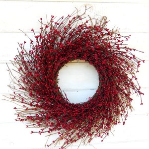 Summer Wreath-Modern Farmhouse Wreath-Fall Wreath-RED TWIG Wreath-Winter Wreath-Christmas Wreath-RED Wreath-Farmhouse Décor-Door Wreath image 2