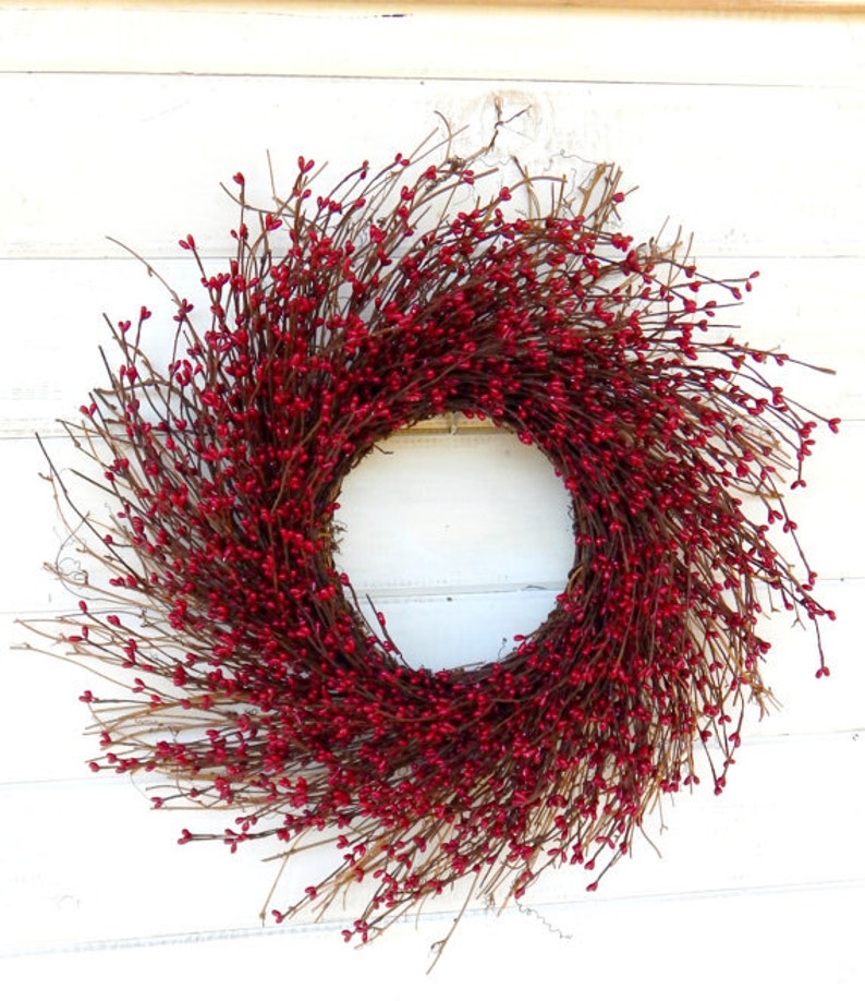 Summer Wreath-Modern Farmhouse Wreath-Fall Wreath-RED TWIG Wreath-Winter Wreath-Christmas Wreath-RED Wreath-Farmhouse Décor-Door Wreath image 2