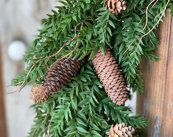 Winter Greenery Garland-HEMLOCK Garland-Holiday Table-Christmas Greenery-Modern Christmas Décor-Staircase Greenery-Christmas Porch Decor
