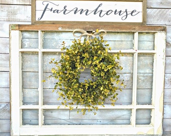 MINI Window Wreath-Greenery Wreath-Farmhouse Wreath-Small Wreath-AUTUMN BOG-Small Wreath-Summer Wreath-Fall Wreath-Centerpiece-Chair Wreath