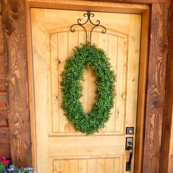 Boxwood Wreath- Greenery Wreath-Large OVAL Door Wreath-Year-Round Wreaths-Door Decor-Housewarming Gift-Outdoor Wreath-Summer Wreath-Gifts