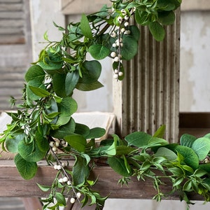 Eucalyptus Garland for Mantle Home Decor-Cottagecore Everyday Spring, Summer Decor-Wedding Greenery Garland Table Runner,Centerpiece Decor
