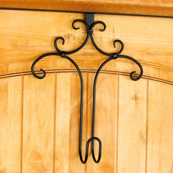 WREATH HANGER-Door Hanger Black Hanger for Door-Wreath Accessory-Sturdy Wreath Hanger-Classic Hanger-Outdoor Home Decor-Front Door Decor