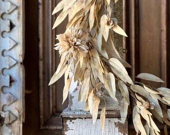 Beige & Tan Garland-Autumn Table Runner-Fall Wedding Decor-Fall Mantle-Fall Tablescape-Neutral Fall Weddings-Floral for Arch/Arbor/Backdrop